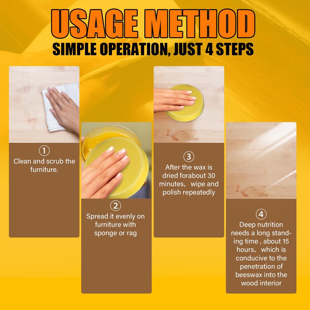 Полировка мебели Пчелиный воск Натуральный пчелиный воск Приправа для дерева Пчелиный воск Чистка деревянных полов Уход за полировкой Воск для ухода за полировкой