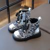 Autumn New Fashion Women's Boots Sequins Sweet Girls' Shoes Breath Comfort Child Shoe Trend Princess Shoes Ankle Boots for Women