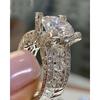 European and American Fashion Women's Engagement and Marriage Proposal Flash Diamond Ring, New Zircon Ring