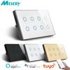 Melery WiFi Smart Touch Light Wall Switch 8 Gang Glass Panel 147*86mm Compatible with Tuya App & SmartLife Alexa & Google Home
