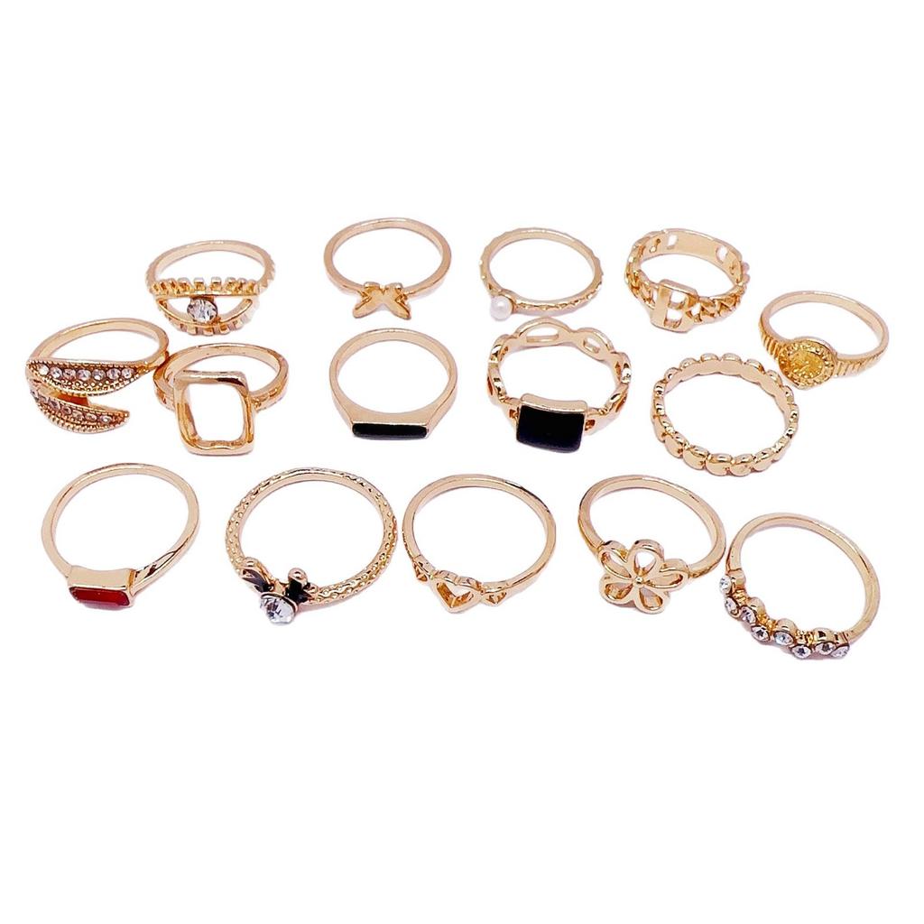 10Pcs Mixed Match Ring Ladies Crystal Ring Jewelry