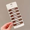 6Pcs Girl Hairpin Matte Color Rectangular Hair Clips Stable Non-Slip BB Clip Face Slimming Versatile Hair Styling