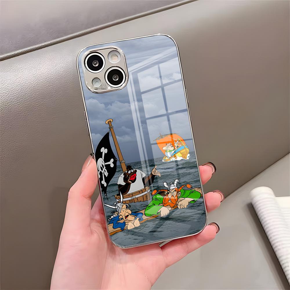 Asterix Y Obelix Phone Case For IPhone 17 Pro Max 15 Pro 16 14 Plus 12 13 Mini 11 Pro Shockproof Electroplated Glass Cover