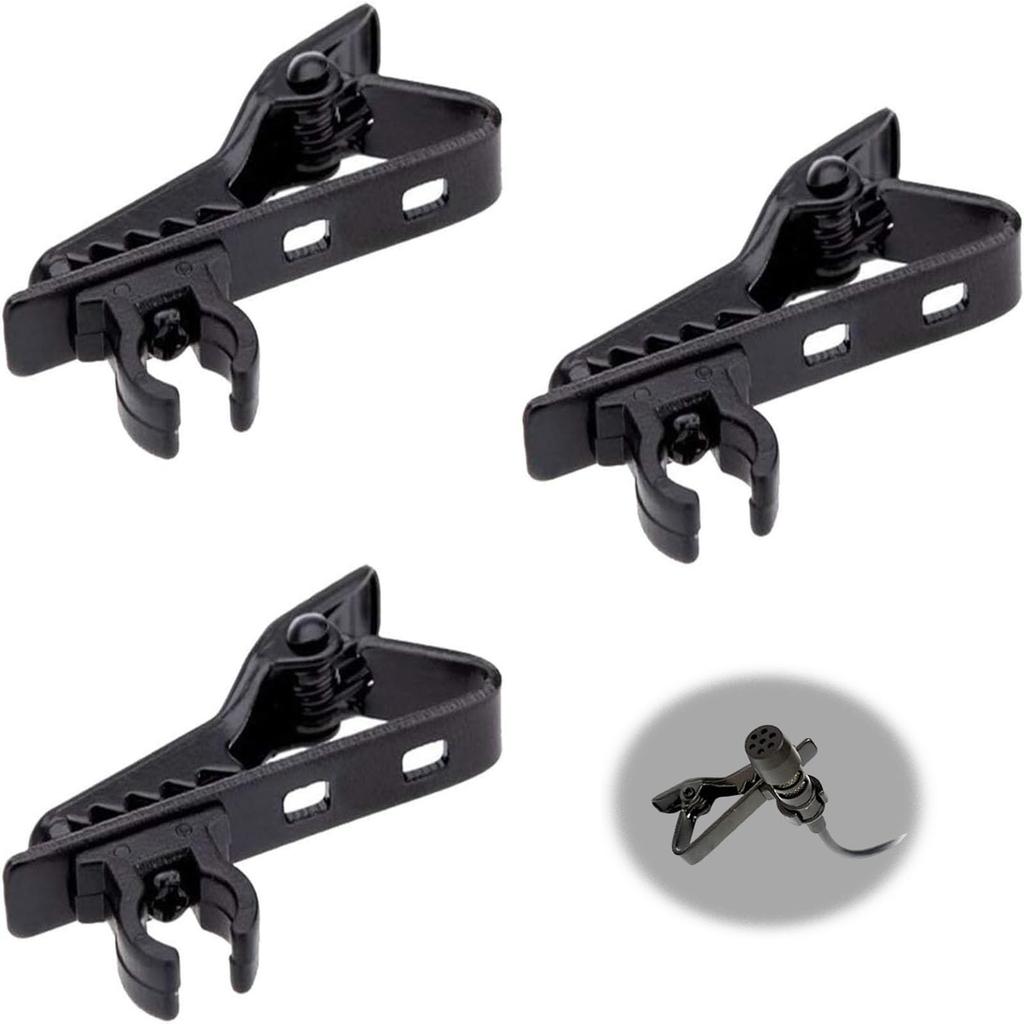 SensaBliss Microphone Clip Mini Microphone Clip Holder 3 Pieces Microphone Holder Holder Lapel Tie Clip for Lapel Microphones Holds Firmly and Does