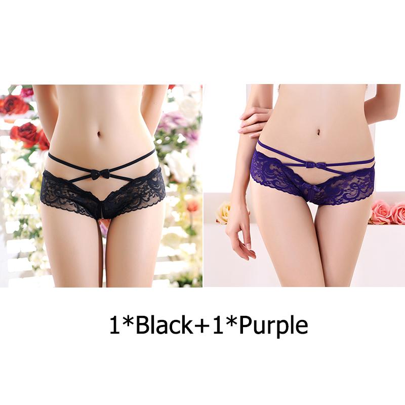 Women's Panties Open Crotch Thongs Sexy Hollow Briefs Underwear Erotic T-Backs Sweet Crotchless Seamless Panty