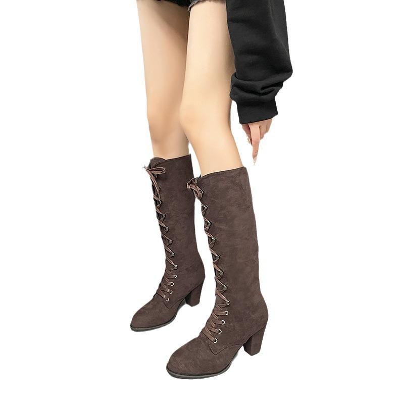 Повседневные универсальные одинарные ботинки 2025 года, новые большие размеры, осенние, круглые, на толстом французском каблуке, однотонные женские ботинки Martin