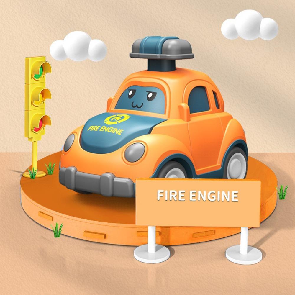 Plastic Mini Press Go Vehicles Mini Size Inertia Pull Back Cars Crawling Toys Early Education
