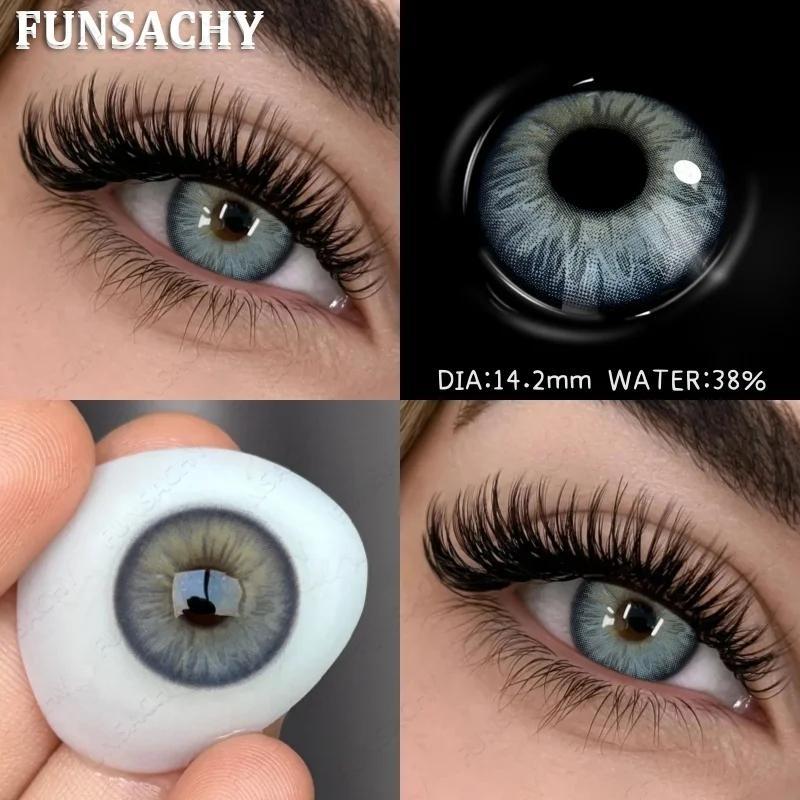 FUNSACHY 1 пара цветных зрачков для глаз Контакты для больших глаз Годовые Натуральный коричневый Косметические Зеленые линзы для цвета глаз Серые линзы для красоты