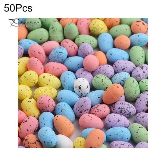 50Pcs Colorful Mini Easter Egg DIY Crafts Projects Home Decoration Small Spotted Simulated Pigeon Egg Ornament Kit Festival Gift
