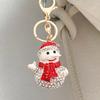 Брелок-подвеска Сверкающие стразы Дизайн Санта-Клауса Металлическое кольцо для ключей Декоративный держатель для ключей Украшение для сумки друзей