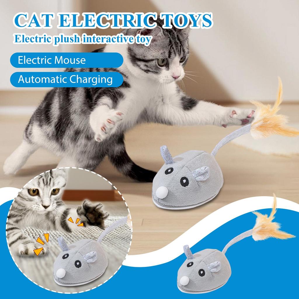 Cat Toy Electric Mouse Toy Feather Cat Toy Automatic Charging Smart Pet Supplies