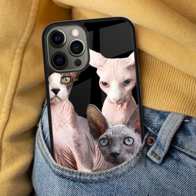 Сфинкс Кот Сфинкс Мягкий Чехол для Телефона для iPhone 17 Air 16e Pro max 15 Pro 13 14 Plus 11 12 MagSafe Магнитный Чехол