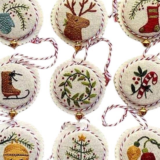 Набор для вышивания рождественских украшений Ручная вышивка Украшение для елки/снеговика/оленя/носка Полный стартовый набор для вышивания крестом для взрослых начинающих