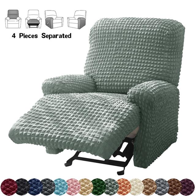 Чехлы для кресел в сплит-стиле для гостиной, эластичные чехлы для диванов из жатого хлопка с рюшами, чехол для кресла для отдыха, чехол для ленивого мальчика, чехол для кресла