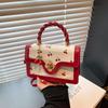 Women Cherry Square Bag PU Leather Sweet Cherry Crossbody Bag Adjustable Strap Sling Ladies Outdoor Small Handbags