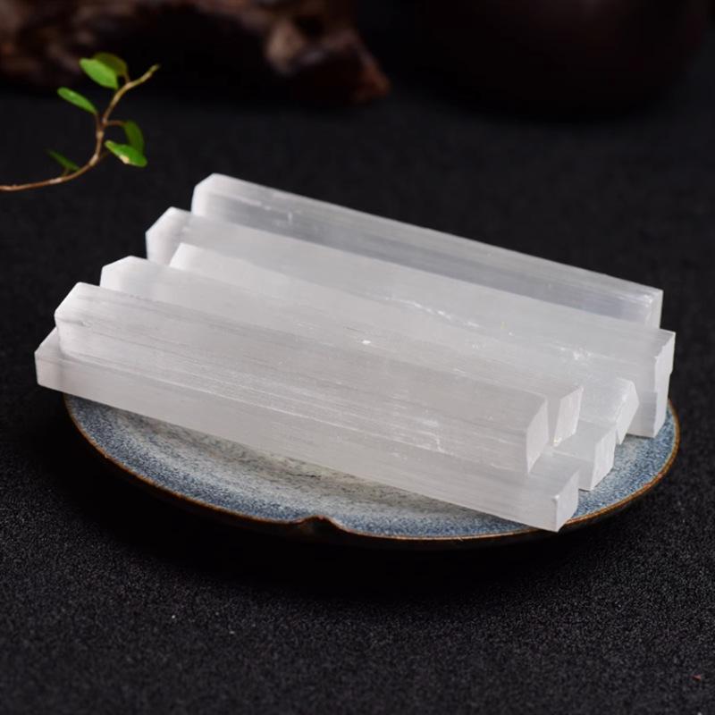 Natural White Selenite Gypsum Sticks Irregular Reiki Mineral Specimen Healing Crystal Wand Diy Jewelry Pendant Making Stone
