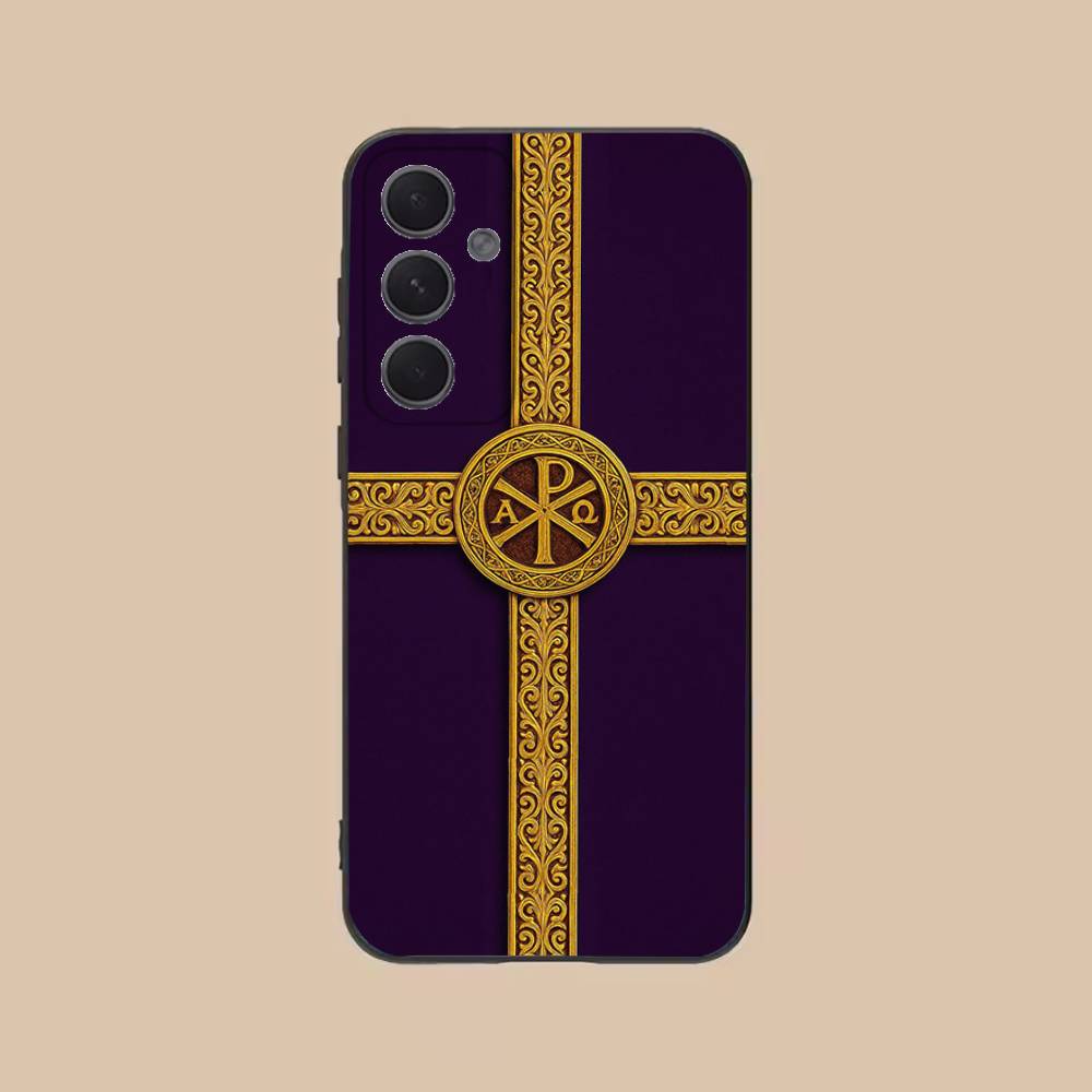 Orthodox Cross Phone Case For Samsung S25,24,21,22,23,20,S30,Ultra,Plus, Fe,5G Silicone Cover