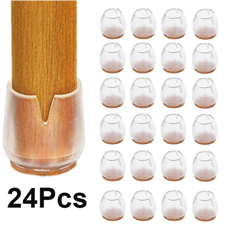 24pcs Non-slip Silicone Chair Plugs, Table Foot Pads for 12-16mm Round Floor Protectors, Furniture Cover,