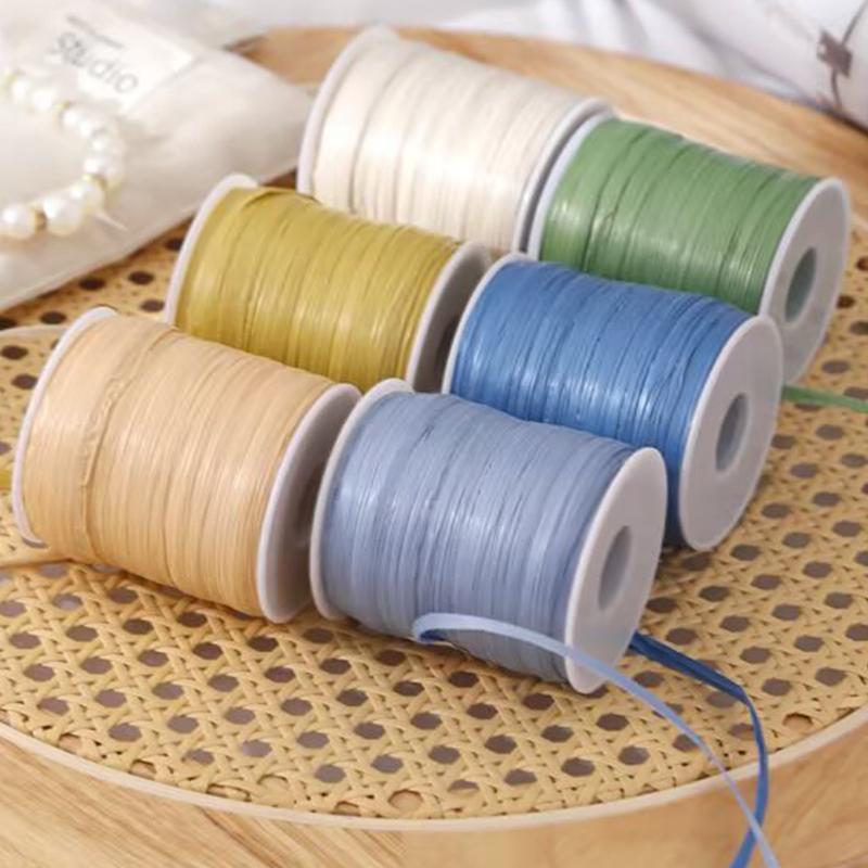 120 м/рулон бумажные нитки ручной работы Лафит хлопок трава нить летняя рафия соломенная пряжа для вязания крючком 50 г