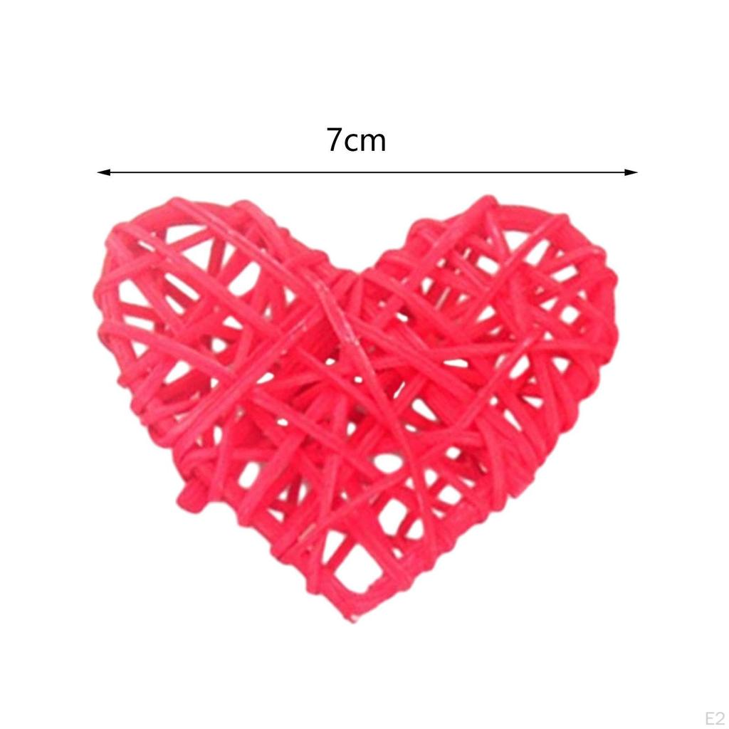 10Pcs Valentine's Day Rattan Heart Pendants, Valentines Decorations for The Home,