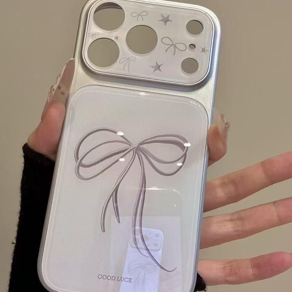 Ins бантики со звездами для iPhone17promax Apple 16/15/14 Pro чехол для телефона секунды становятся женскими