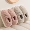 Winter Home Cotton Slippers Women Indoor Warm Plush Footwear Non-Slip Platform Slippers Trend Couple Men All-in Package Shoes