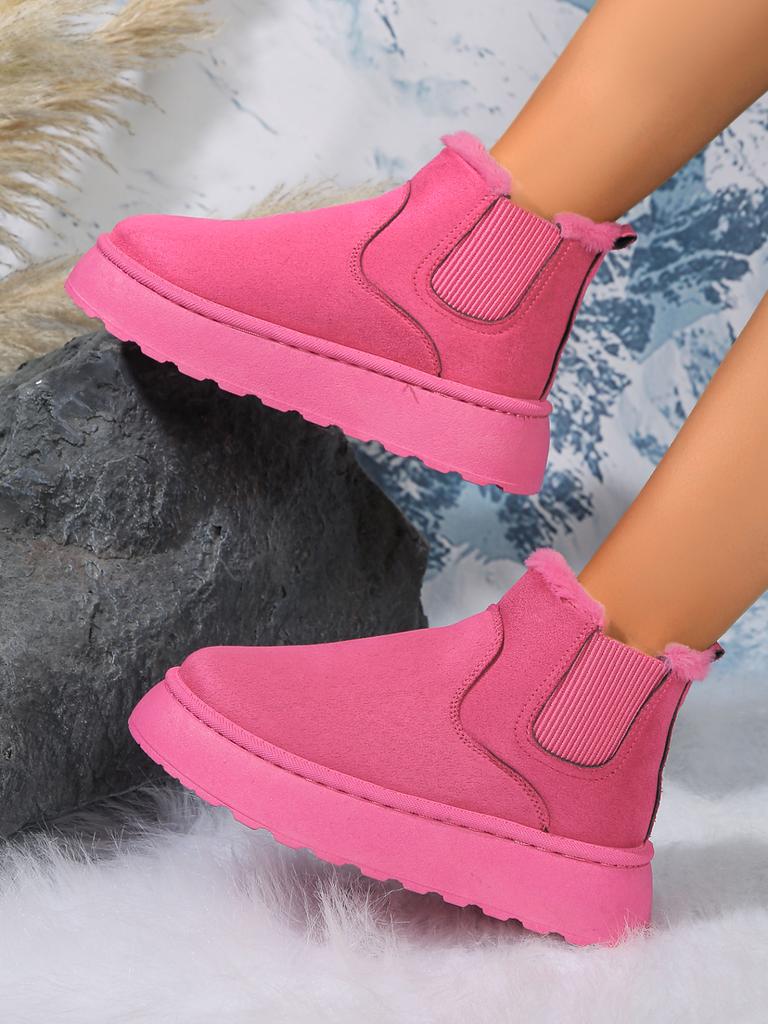 Модные зимние ботинки для снега, женские новые резиновые ботинки на толстой подошве для комфорта на открытом воздухе, теплая обувь из хлопка для ходьбы, модная женская обувь