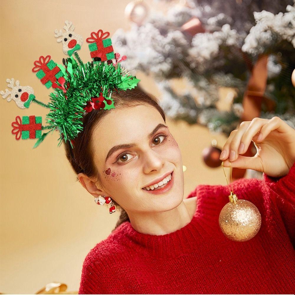 Reindeer Antlers Christmas Headband Sequin Party Props Headress New Sequin Hair Hoop Cosplay