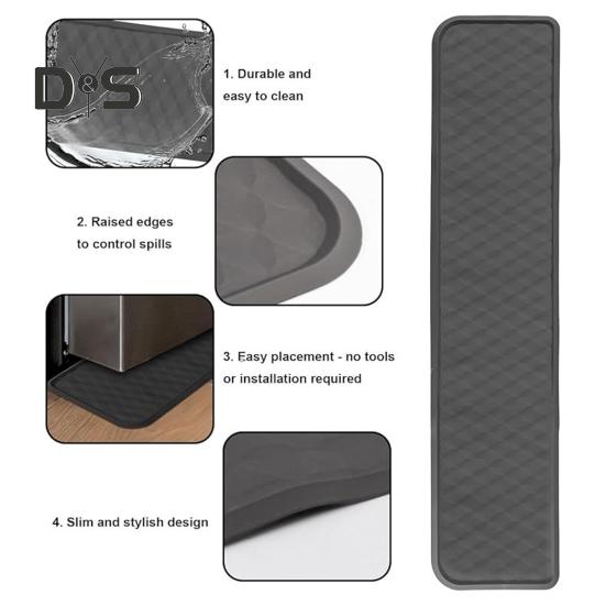 Силиконовый коврик для холодильника и поддон для сбора капель, противоскользящий водонепроницаемый протектор пола для холодильника, стиральной машины, винного шкафа и сушилки