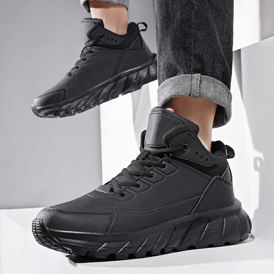 Fashion New Men's Boots Plush Flat Bottom Shoes for Men Waterproof Snow Boot Winter Super Warm Outdoor Comfortable Hiking Male Shoe