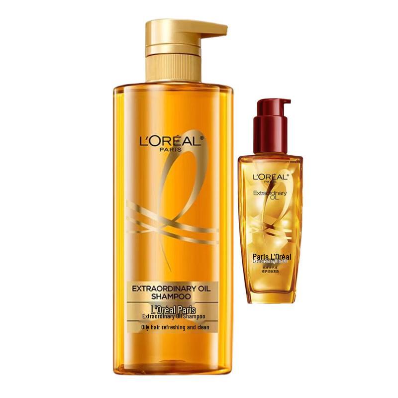Набор: Шампунь L'Oréal Extraordinary Oil Smooth & Восстанавливающее масло для волос