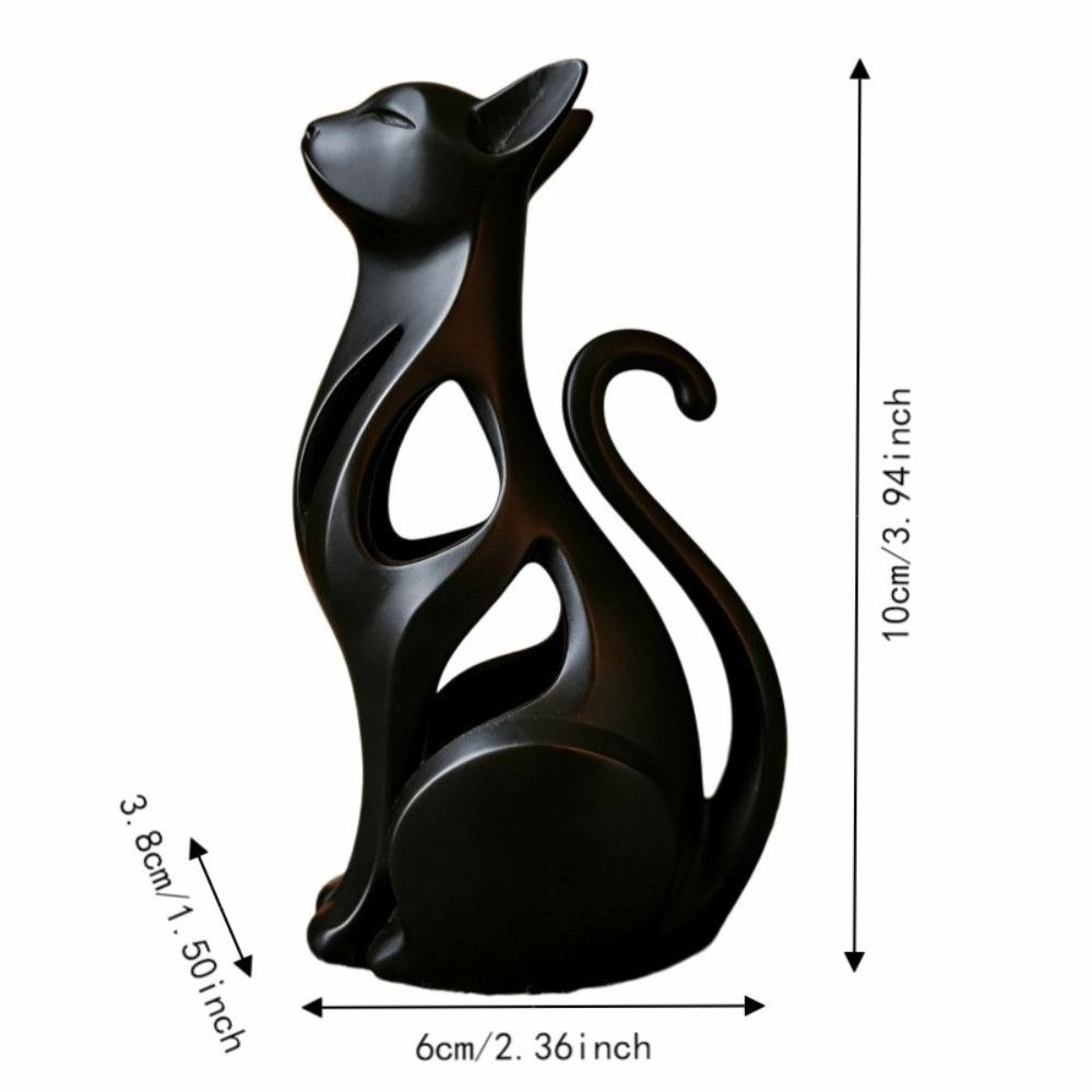 3D Printed Abstract Cat Sculpture Plastic Sculpture of Kitten Living Room Decor