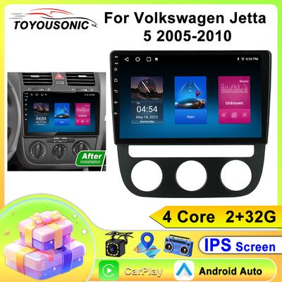 Автомобильное радио Carplay для Volkswagen Jetta 5 2005-2010 Навигация GPS Android Auto Мультимедийный проигрыватель Стереоблок WiFi BT No 2din 4G
