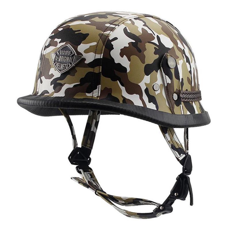 Unisex half face Motorcycle Helmets German Retro Camouflage Vintage Helmet Chopper Cruiser Biker Helmets Bicycle Casque Moto