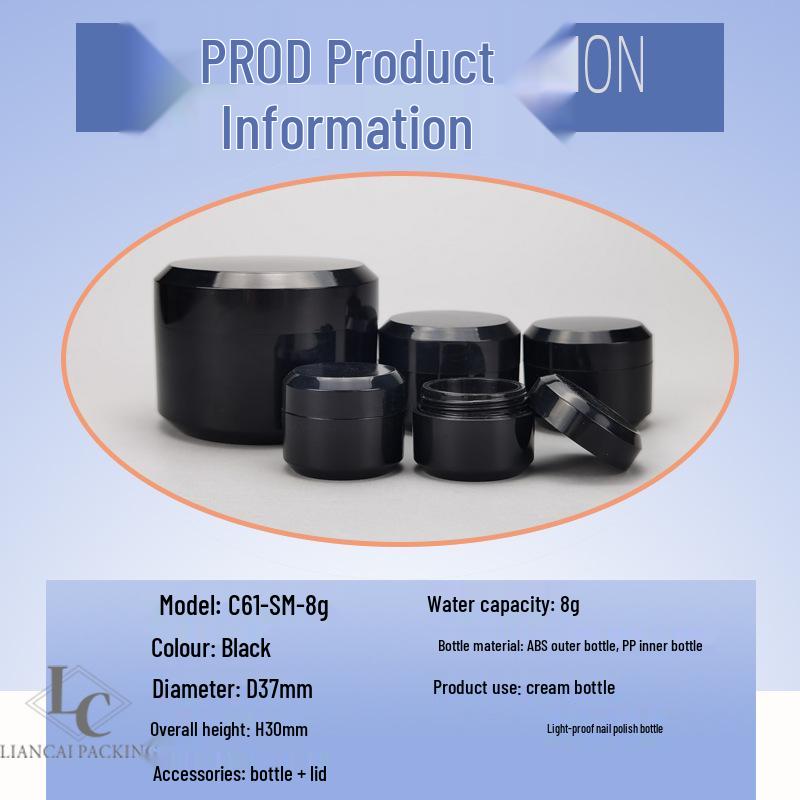 Двухслойный светостойкий черный лак для ногтей и пробный набор кремов (5г/8г/15г/20г)