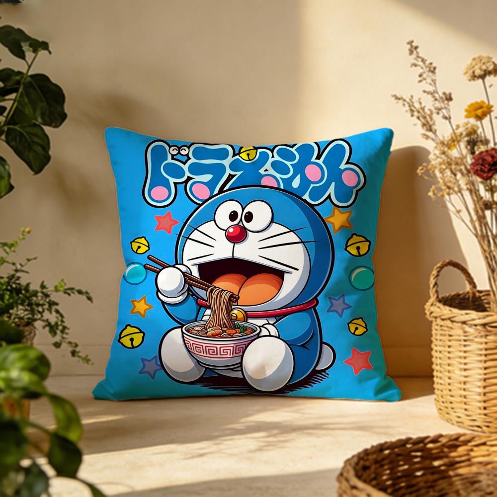 Stylish DDoraemoned Cushion Cover Versatile DoubleSided Pillow Case Fit for Sofa Bed Car Daily Decor