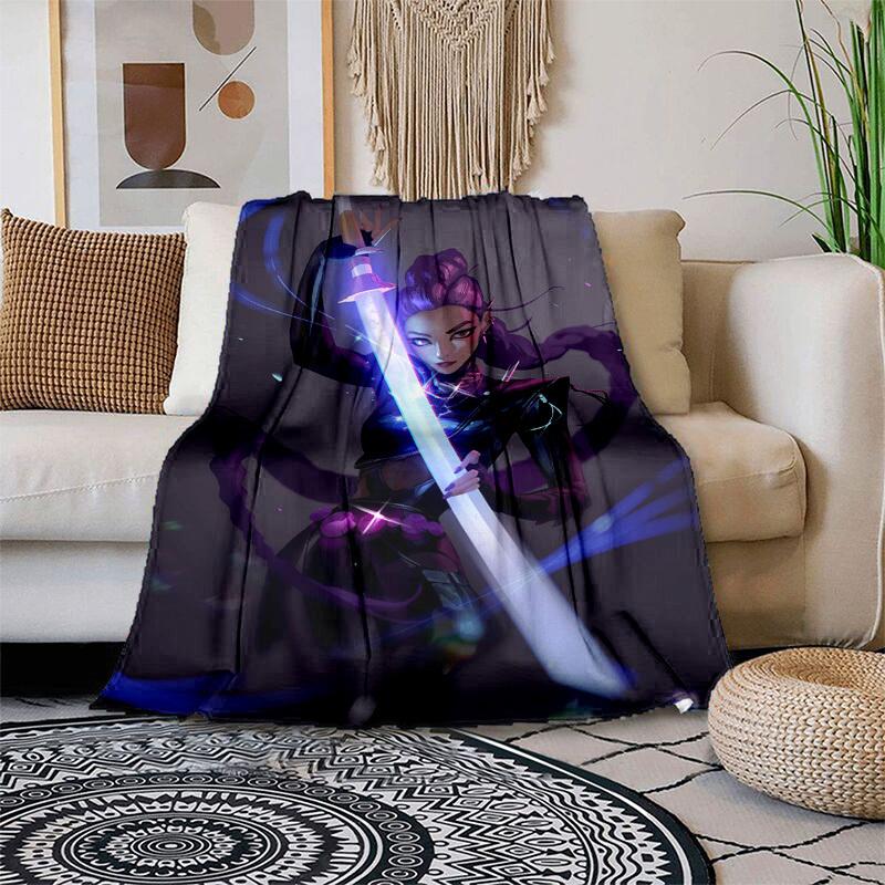 1pc Purple Lightsaber WarriorCartoon Blanket,Portable Throw for Travel , All-Season Cozy Blanket,Ideal Gift for Christmas, BirthdaysPB031