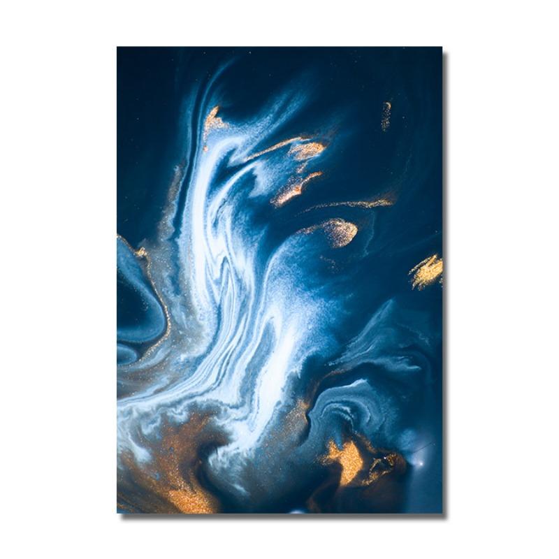 Золотая синяя волна плакат абстрактная картина на холсте скандинавские постеры и принты настенные художественные картины для гостиной современный домашний декор