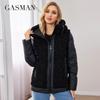 GASMAM Winter Down Jackets Women Warm Pluggable Sleeve Thermal Vest  Classic Zipper Lacing Design Pocket Hooded Parkas 83369