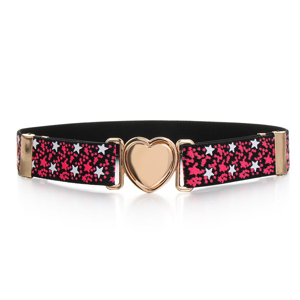 Fashion Adjustable Stretch Heart Belt Elastic Belts Dresses Waist Belt Girls