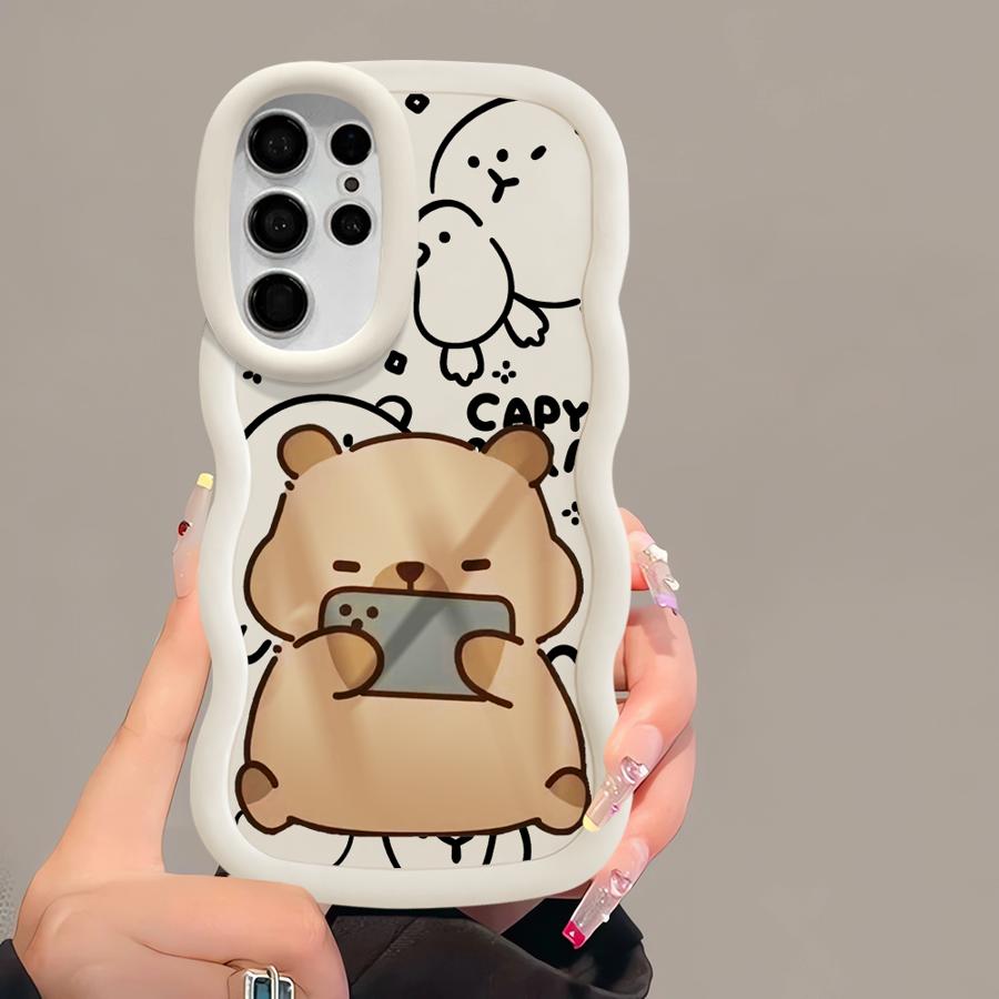 Капибара Милый Мягкий Чехол для Телефона для Samsung Galaxy S23 Plus S21 A26 S22 Ultra S24 A25 S20 FE S25 A36 A35 A24 A54 A55 A34