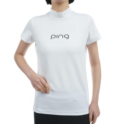Рубашка UV Golf нижнее белье M [Pin Apparel] Женская с коротким рукавом и высоким воротом (влагоотводящий, быстросохнущий, защита) / / 622-4167204 030_Белый