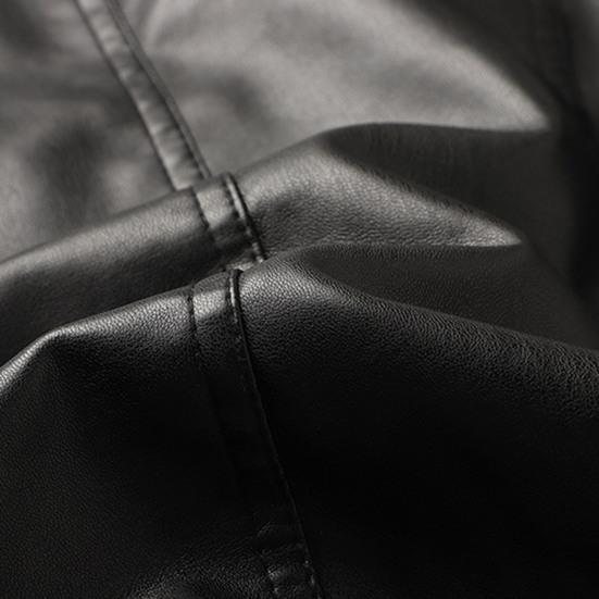 Женская однотонная приталенная куртка из искусственной кожи с воротником-стойкой и длинными рукавами, карманами на молнии, байкерское пальто, тонкая стильная верхняя одежда