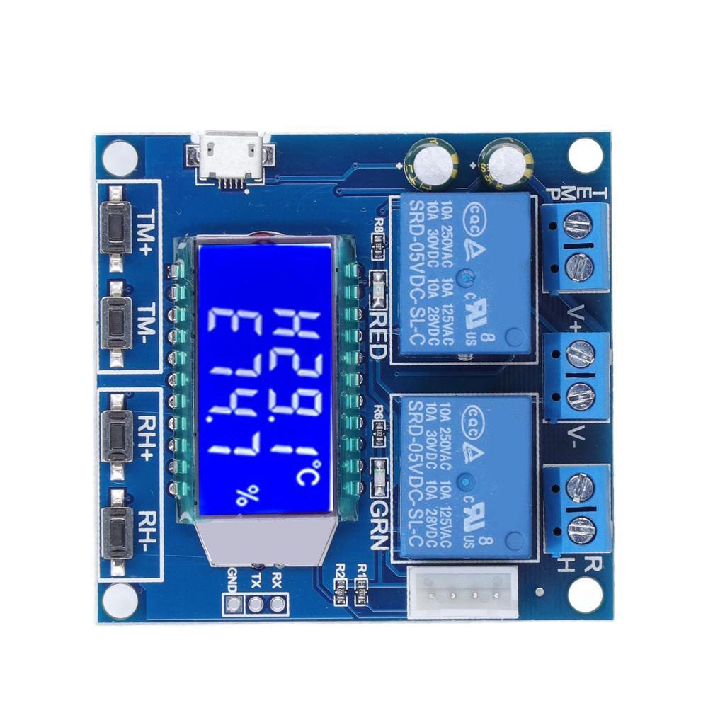Модуль контроля влажности и температуры с цифровым дисплеем, 2 выходных реле, датчик DC6‑30V XY‑TR01