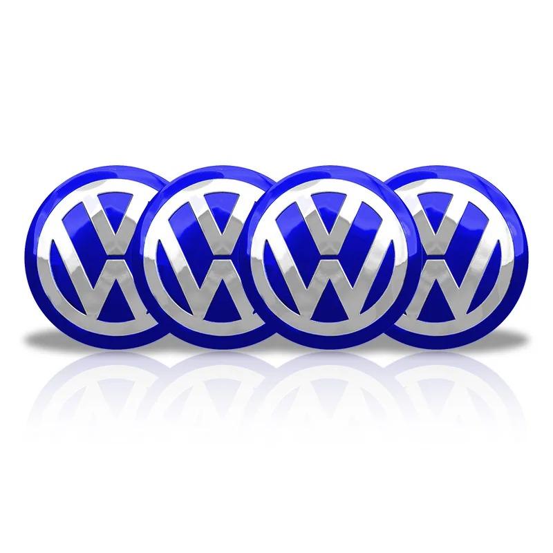 2026 New 4Pc 56mm Car Wheel Center Hub Caps Badge Sticker Accessories For VW Volkswagen Golf Polo Passat Touran Jetta Accessory zs2