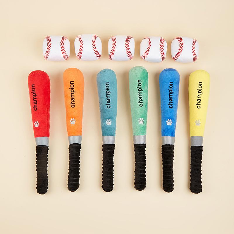 Устойчивая плюшевая бейсбольная бита, бейсбольная игрушка для собак, мягкая пищащая бейсбольная бита, игрушка для собак, интерактивная игрушка для домашних животных, товары для животных