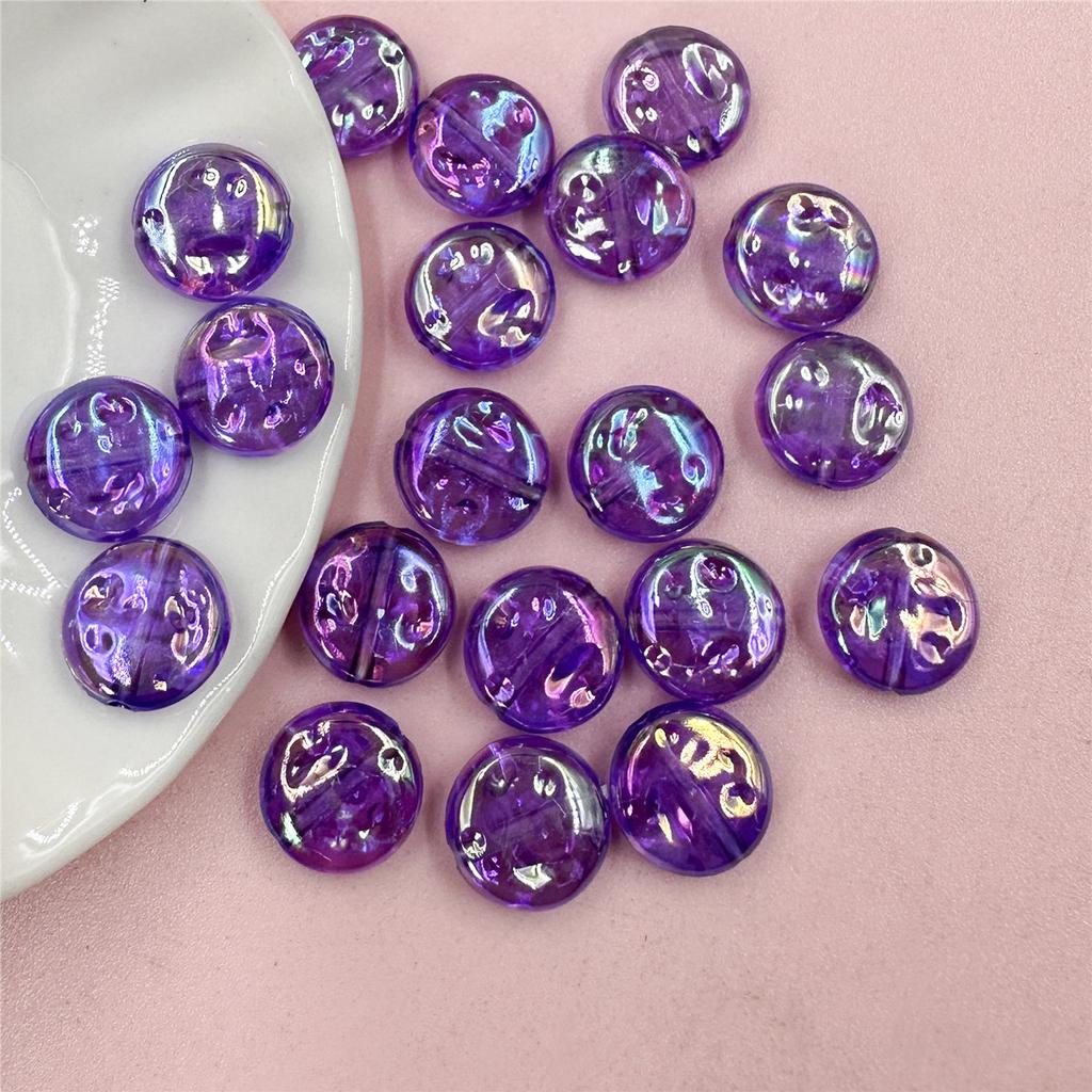 Hanmade 20pcs Acrylic Mobile Phone Chain Round DIY Handmade Materials Solid Color 12mm Loose Button Beads Multi-cut DIY Bracelet