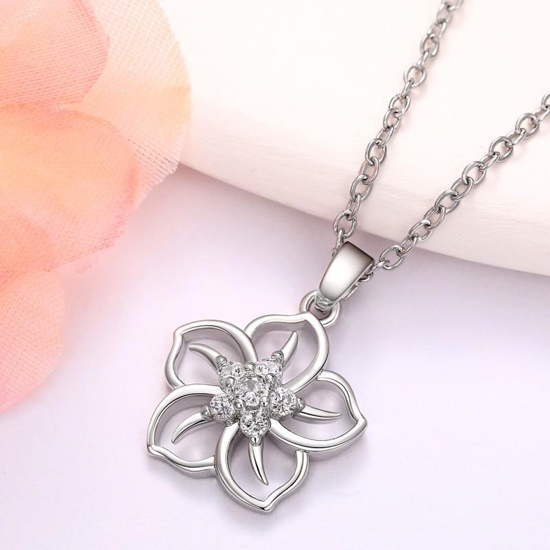 Нежное ожерелье с цветочным кулоном Huitan с кристаллами CZ Partysu Fresh Neck Accessories для женщин, свадебных вечеринок, модные украшения