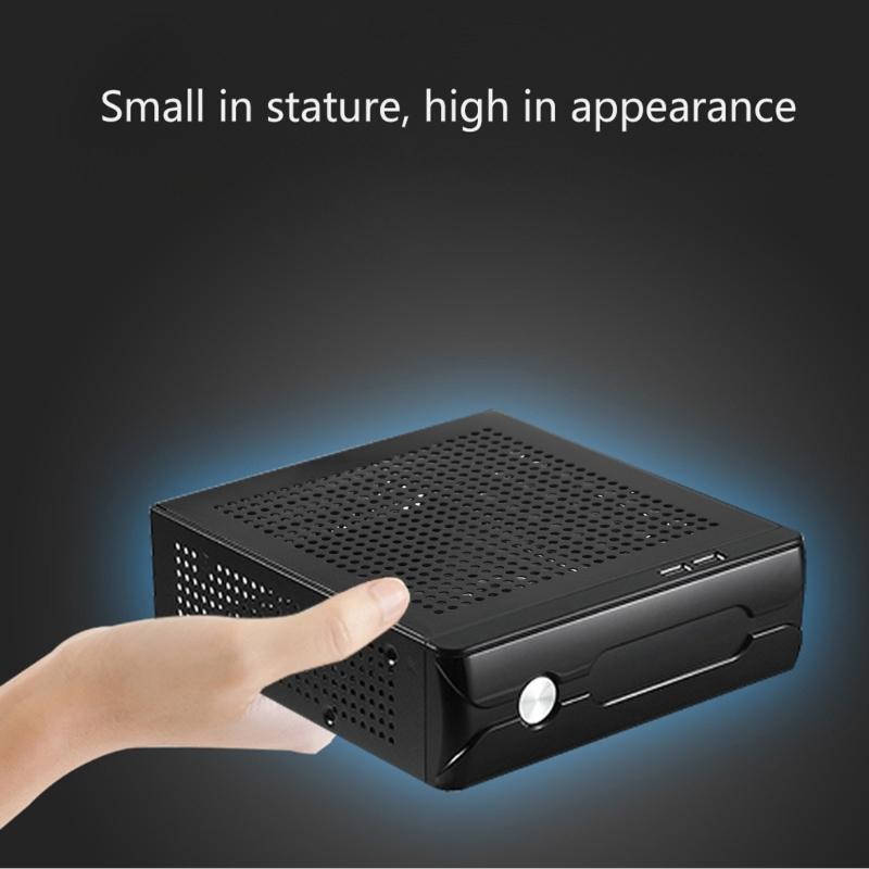 FH03 Host ITX офисный домашний компьютер для корпуса USB2.0 с отверстием для радиатора HTPC блок питания металлический настольный корпус