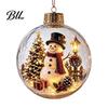 Christmas Gift Tags Clear Ball Ornaments, Acrylic Hanging Decoration with Gingerbread House Xmas Tree Decor Reindeer Santa Inside for Holiday